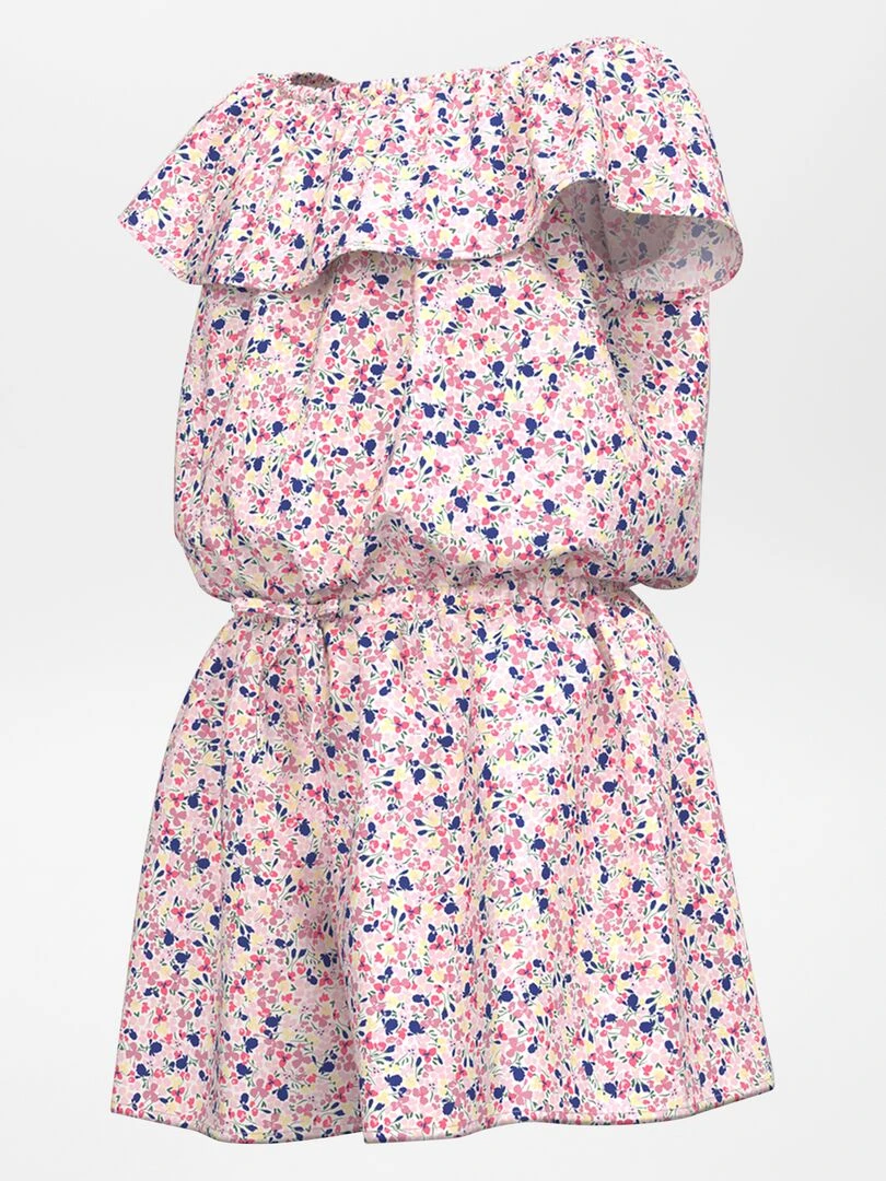 Combi short à haut volanté   Rose