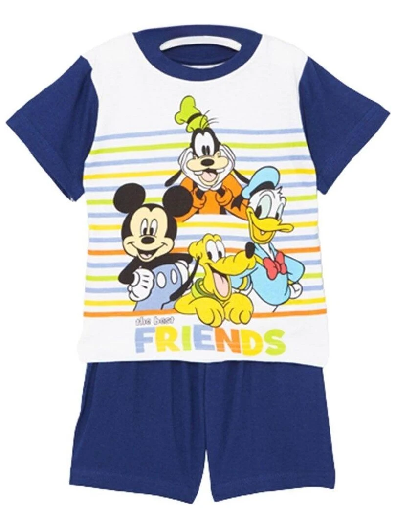 Disney Ensemble T shirt short garçon Imprimé Mickey Bleu marine