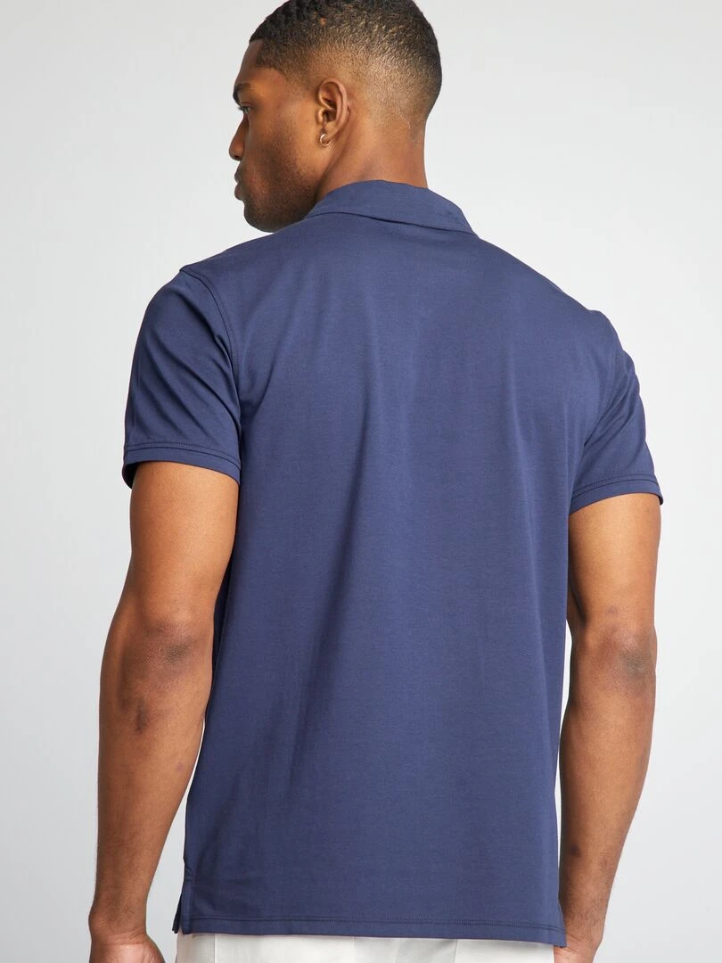 Polo stretch slim fit   Bleu marine