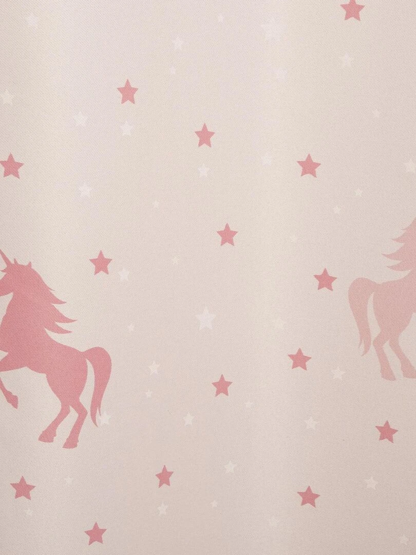 Rideau licorne phosphorescent Rose clair