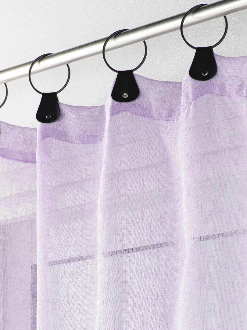 Voilage à anneaux en voile tissé Mauve lilas