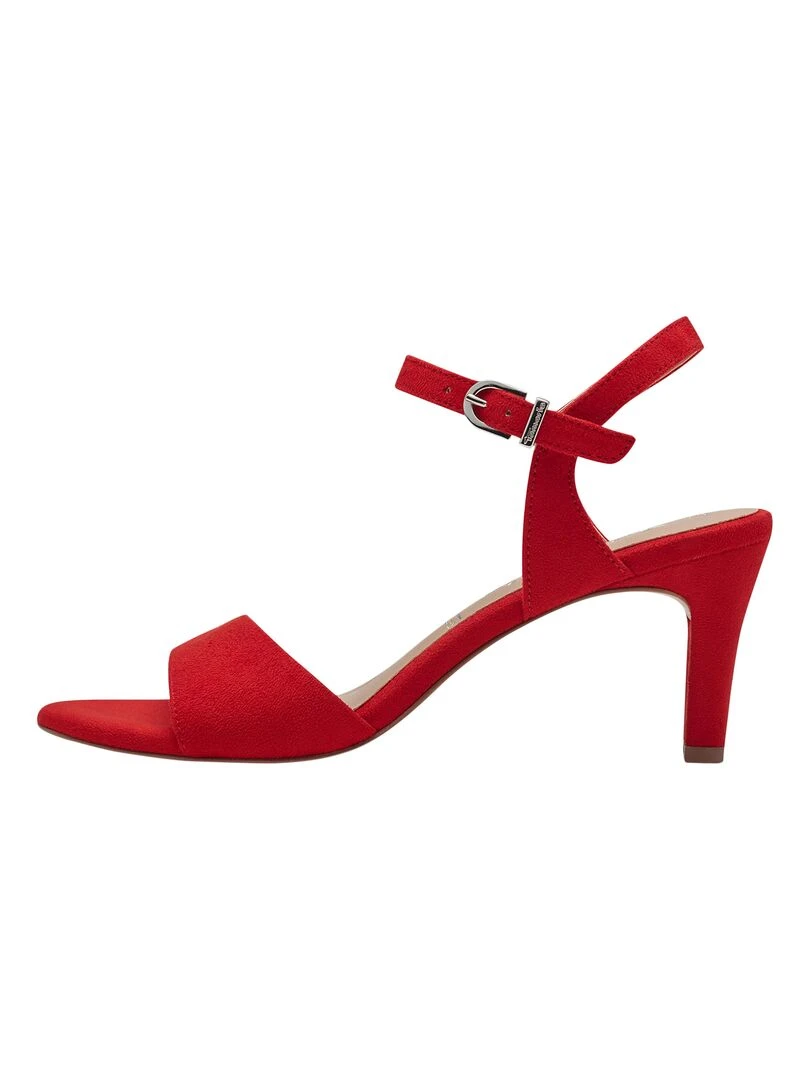 Sandales à Talon Cuir Tamaris Touch It Rouge