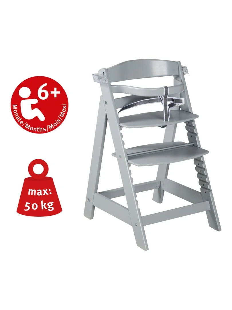 ROBA Chaise Haute Évolutive "Sit Up Click & Fun" + Table À Manger   Gris