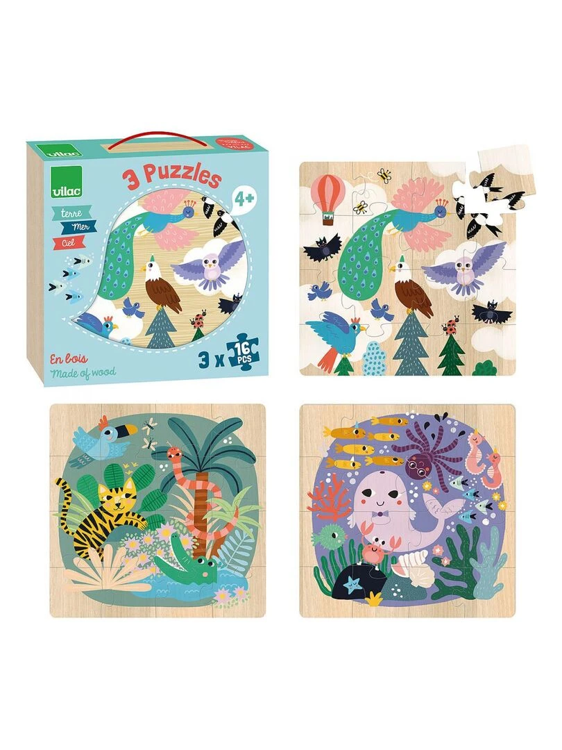 3 puzzles Terre Mer Ciel N/A