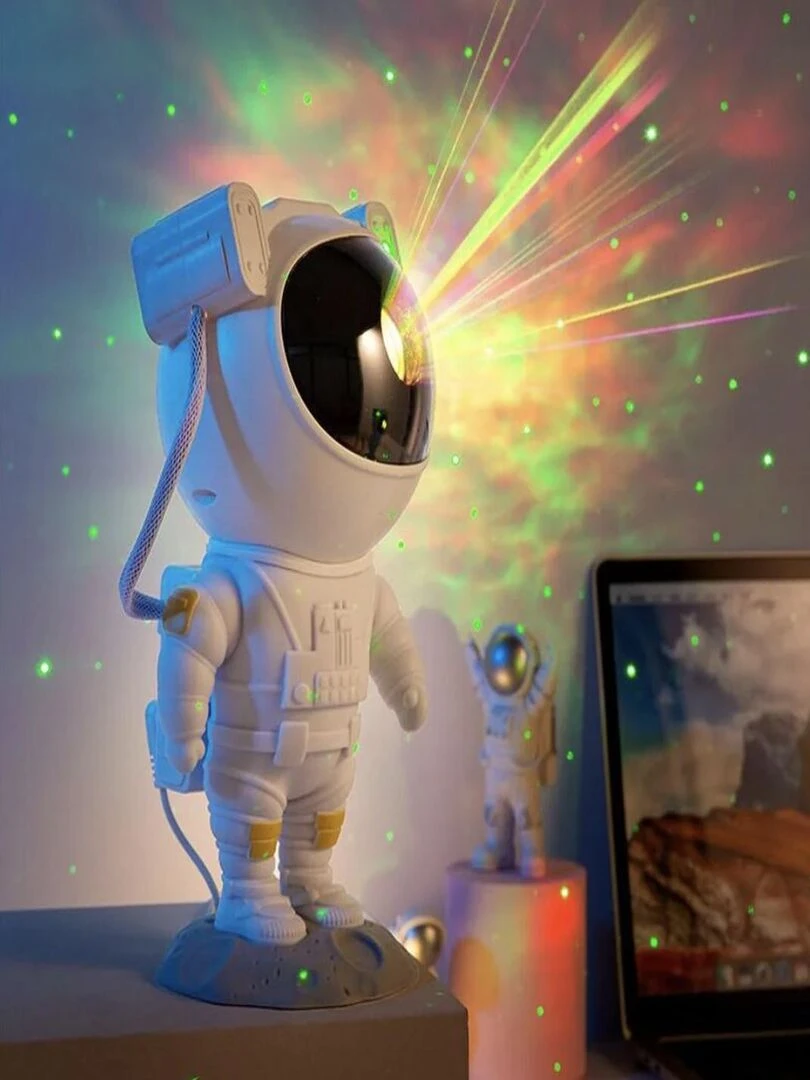 Lampe veilleuse projecteur d'étoile astronaute Beige clair