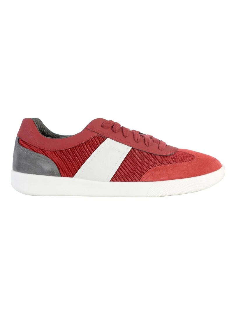 Basket Cuir Geox U Rieti Mesh Rouge