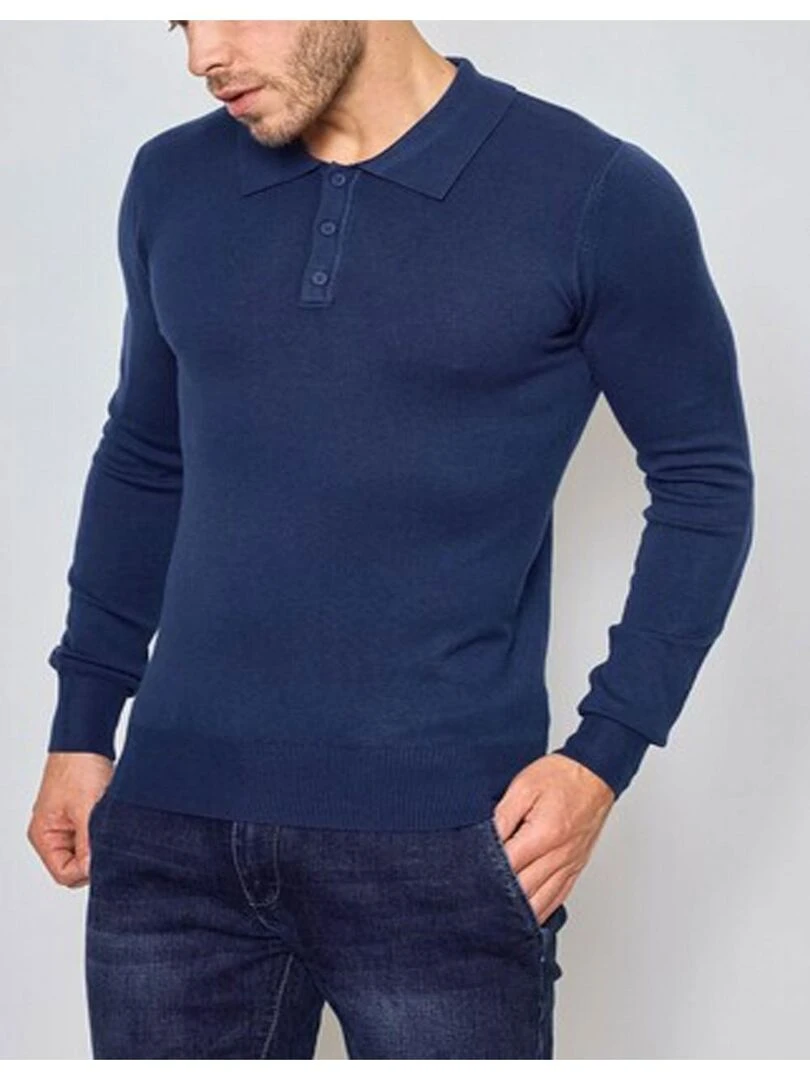 Pull col polo Kebello Bleu