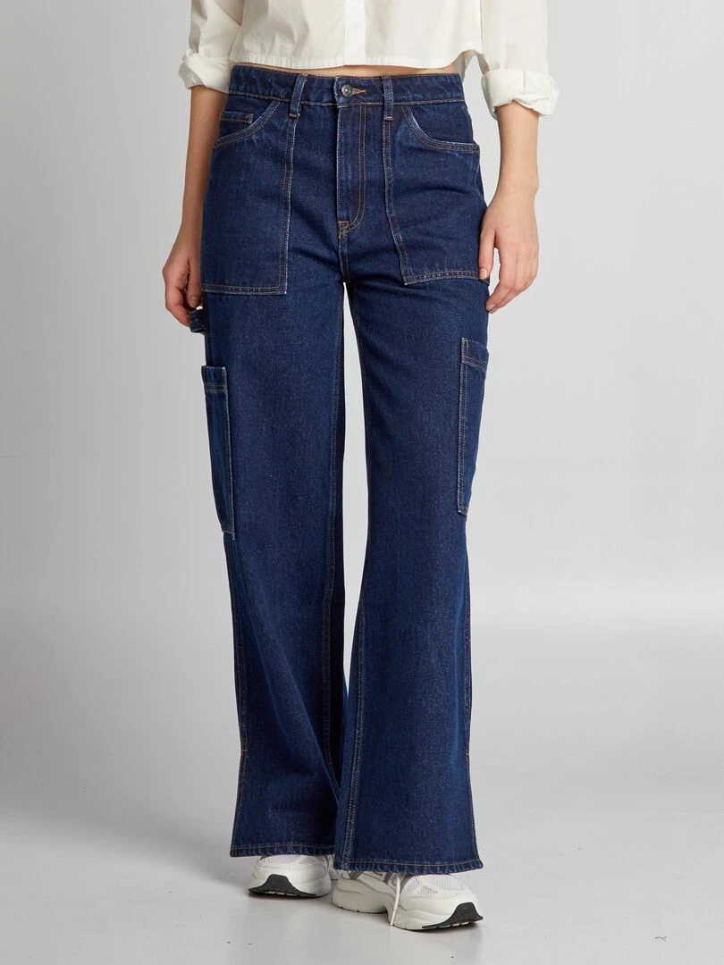 Jean straight multipoches Bleu