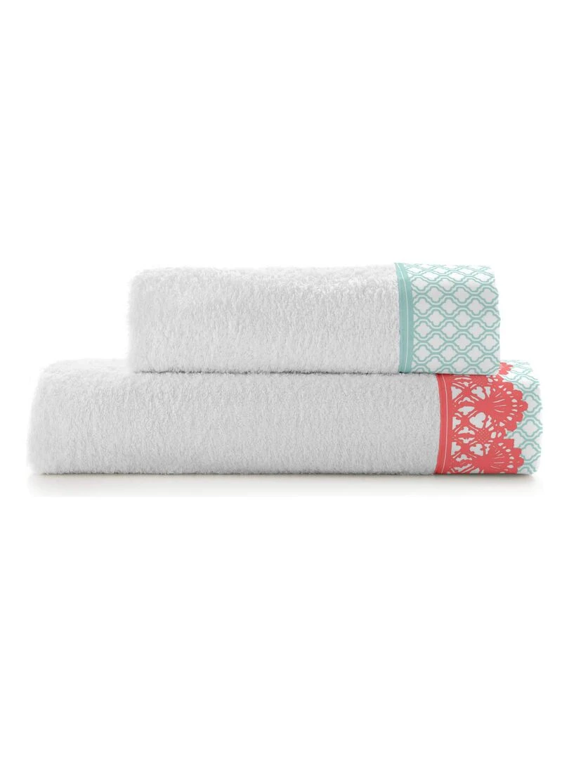 Lot de serviettes Chinoiserie "Happyfriday" Blanc
