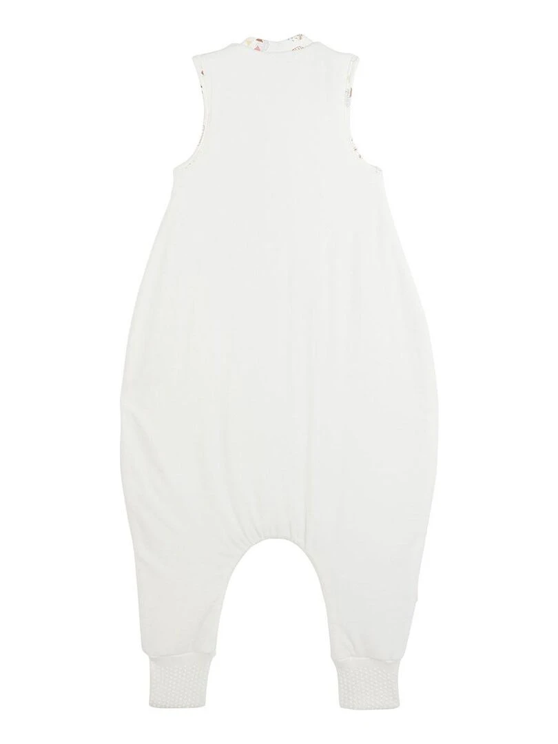 Turbulette d'hiver en velours avec pieds retroussables Gaufrette   Ecru