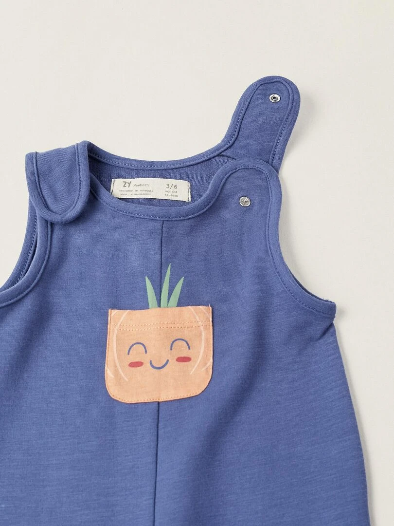 Combinaison + Body en coton pour nouveau né  NATURE TAKEOVER   Bleu