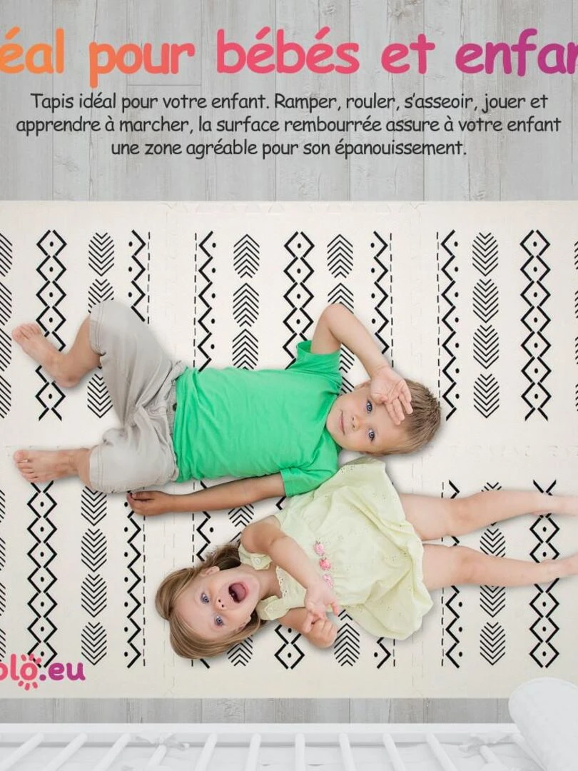 Tapis De Jeu Enfant Puzzle Arc En Ciel par Kidolo   120 x 180 cm   Beige