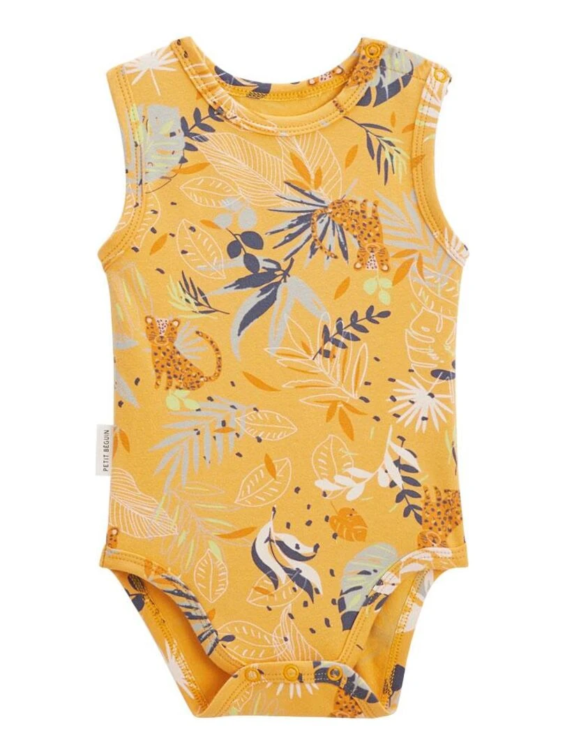 Lot de 2 bodies bébé sans manches Wakae Moutarde