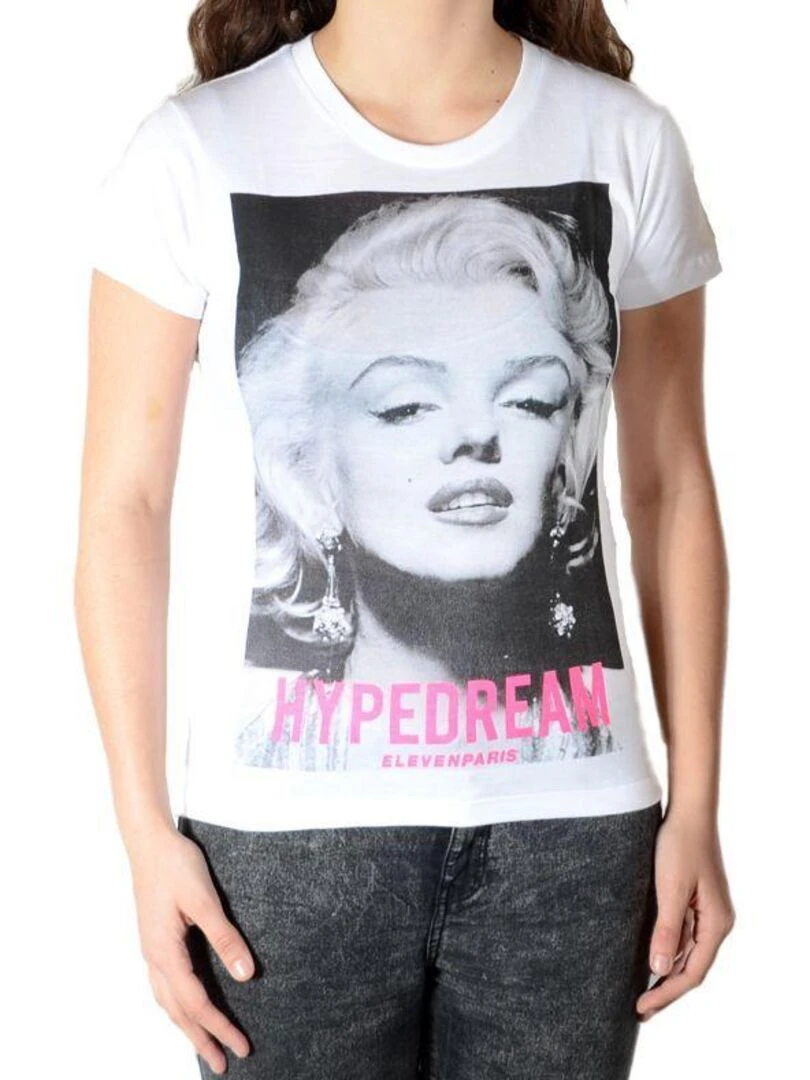 Tee Shirt Little Eleven Paris Monroedream SS Mixte Garçon Fille Blanc Blanc