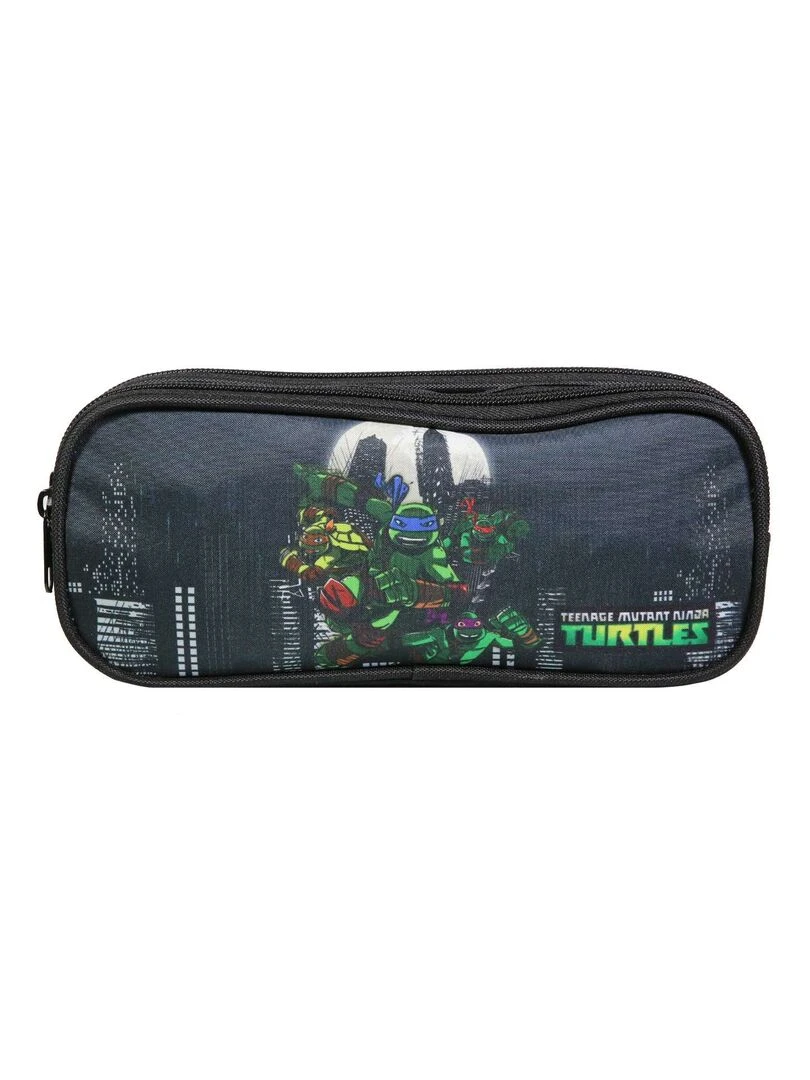 BAGTROTTER Trousse scolaire 2 compartiments Tortues Ninja Noire Noir