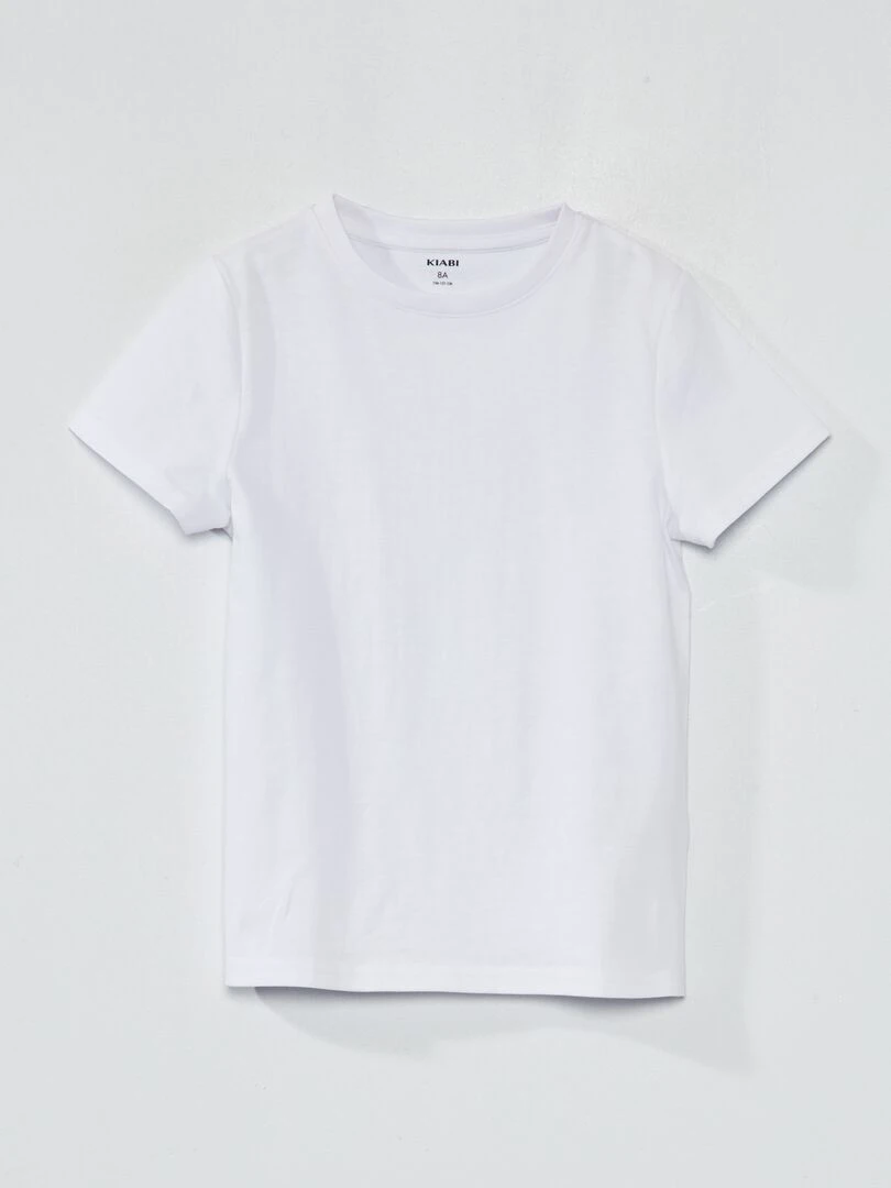 T shirt basique en jersey uni blanc