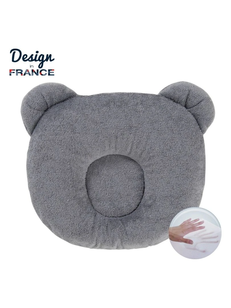 Candide Coussin cale tête bébé P'tit Panda Gris foncé Gris foncé