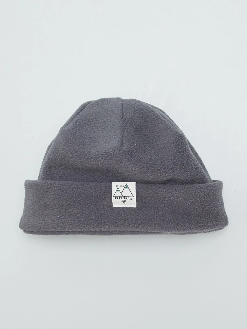 Ensemble de ski bonnet + snood en polaire Gris foncé