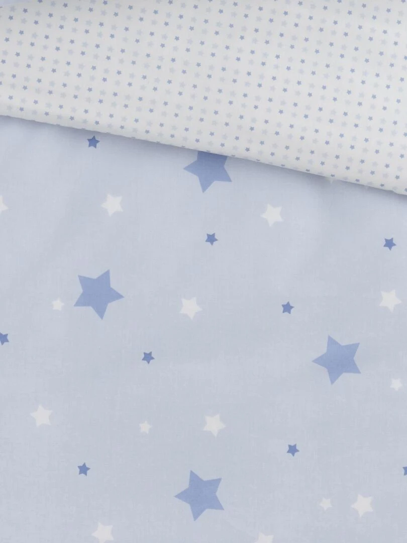 Parure imprimée LITTLE STARS   Bleu ciel
