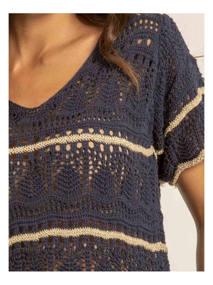 T shirt maille FILOMA Bleu marine