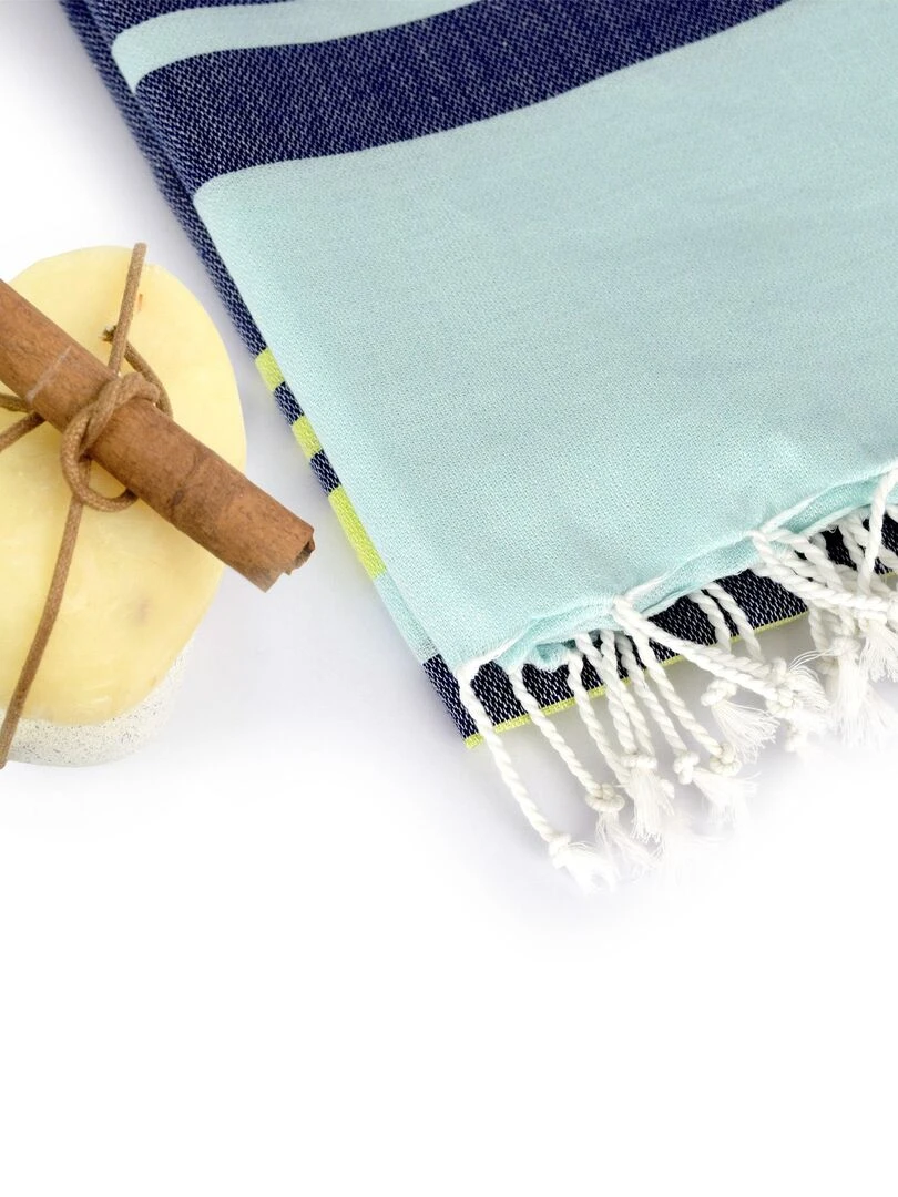Serviette hammam Lush "Happyfriday" Bleu