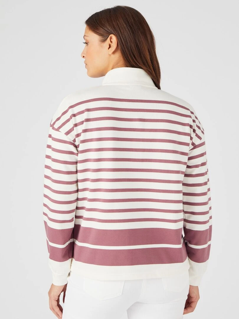 Sweat shirt esprit marinière   Happy D. by Damart   Bordeaux
