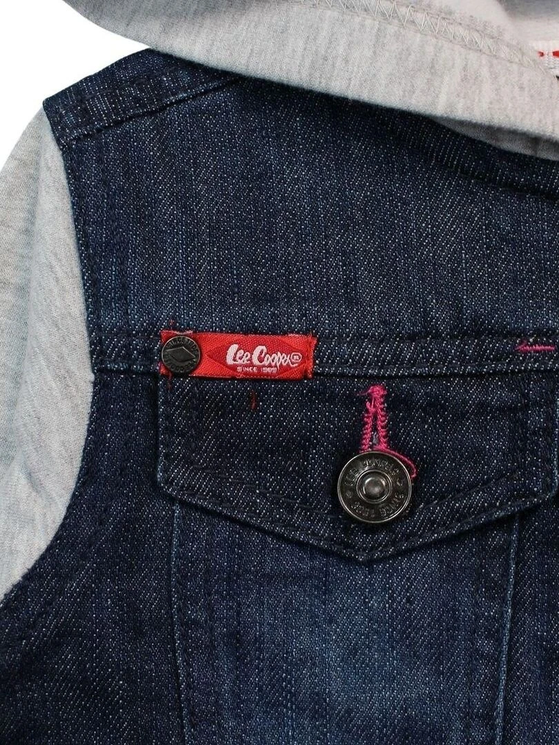 Lee Cooper   Vestes fille imprimé logo en coton   Gris