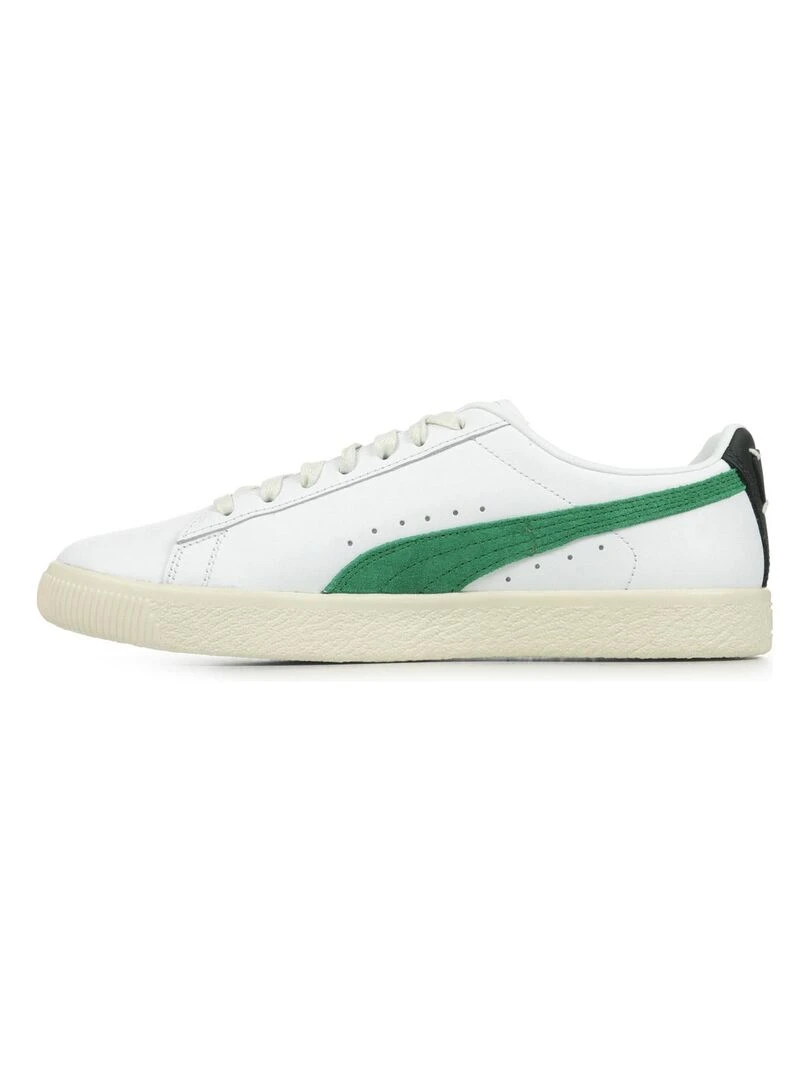 Baskets PUMA Clyde Base L   Blanc Vert Noir