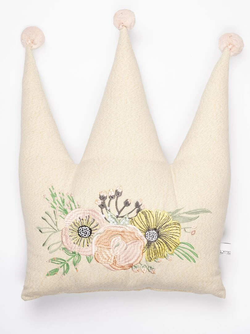 Coussin Mon etoile fleurie Beige