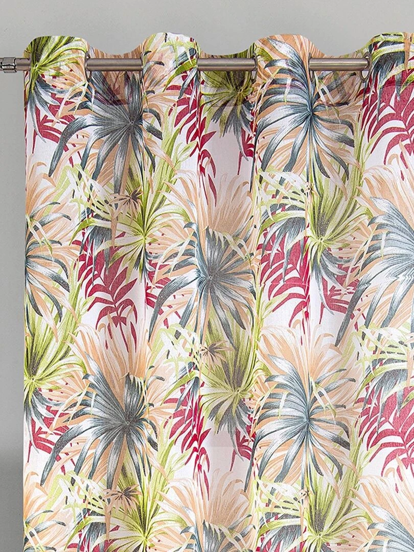 Paire de voilage au style tropical Rouge