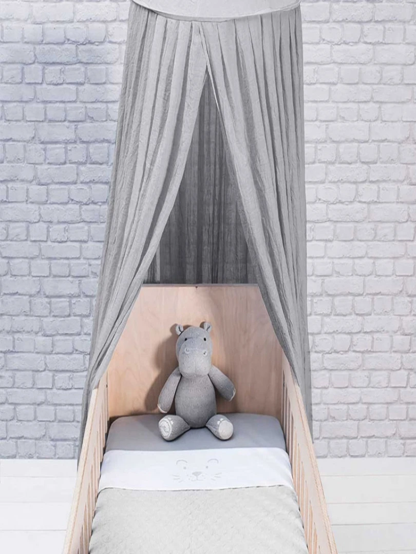 Ciel de lit gris (245 cm) Gris