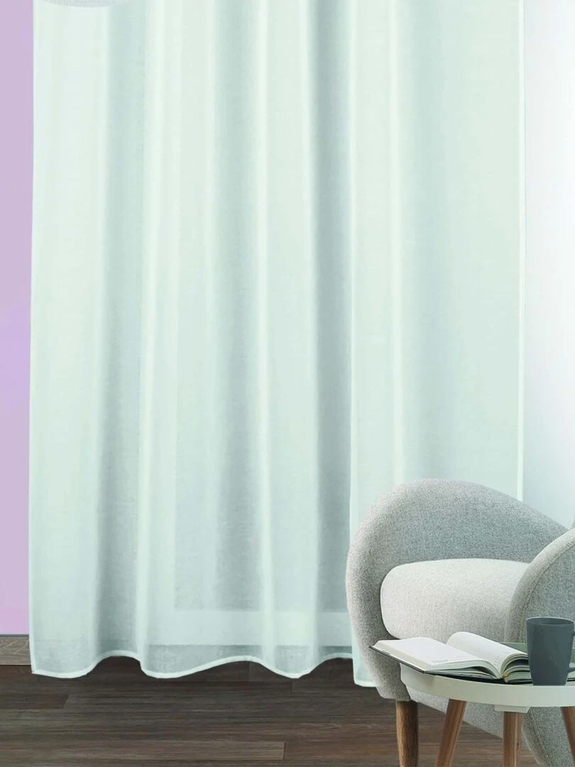 Rideau à pattes cachées avec perles   Blanc