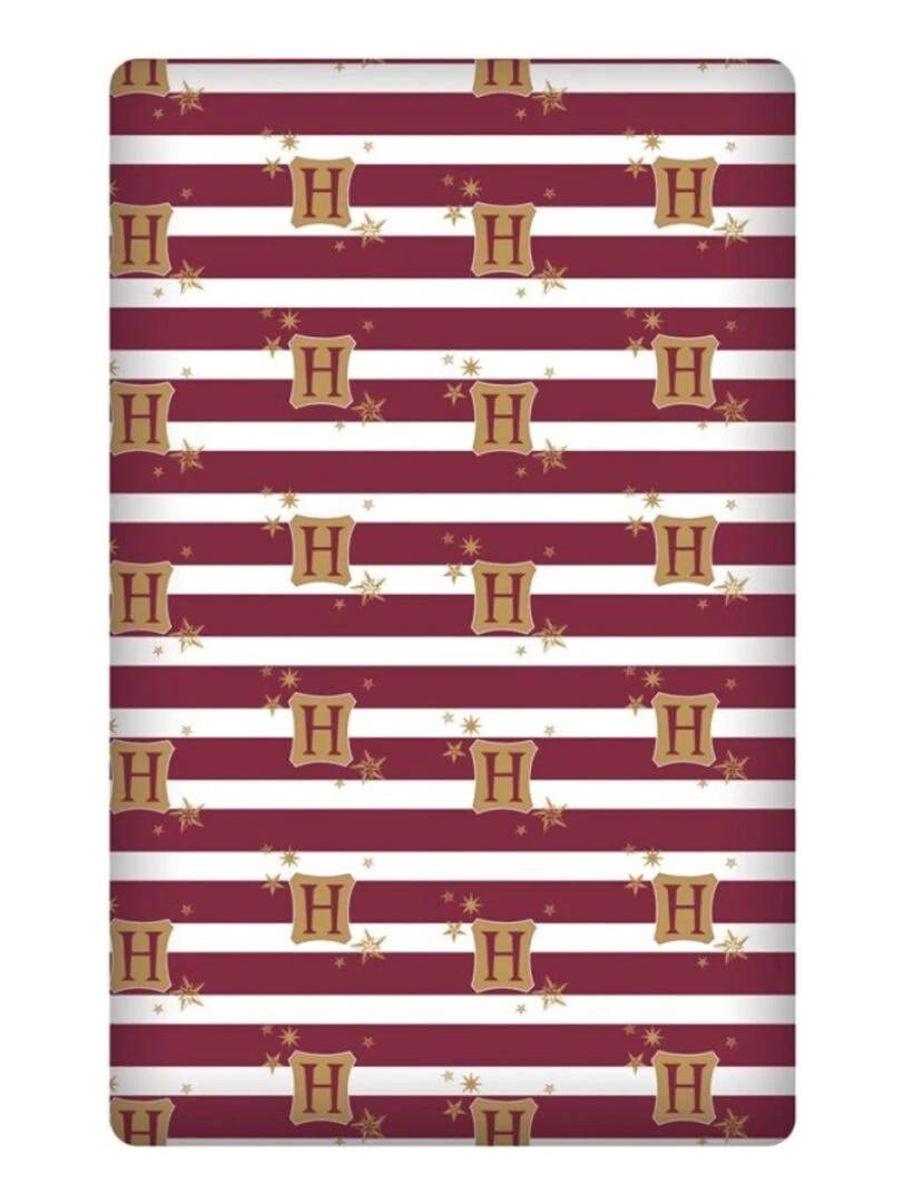Drap Housse Enfant Coton Poudlard Rouge