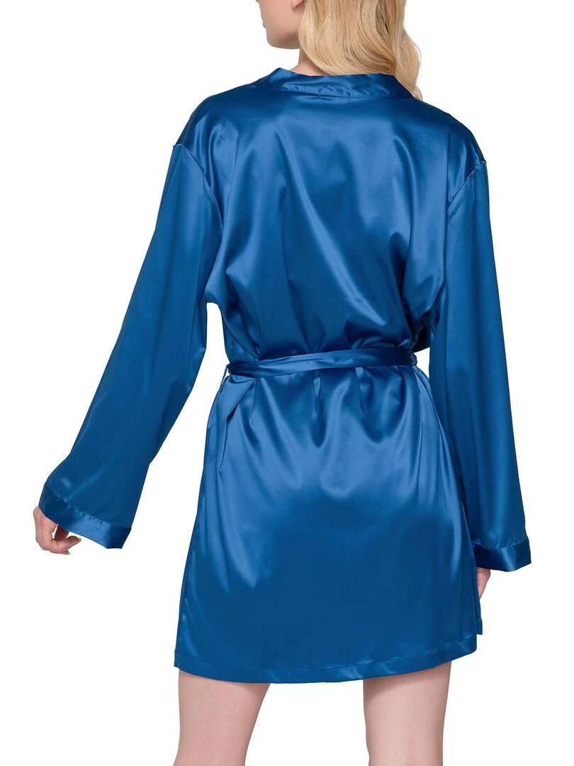 Kimono satin Prestige Bleu