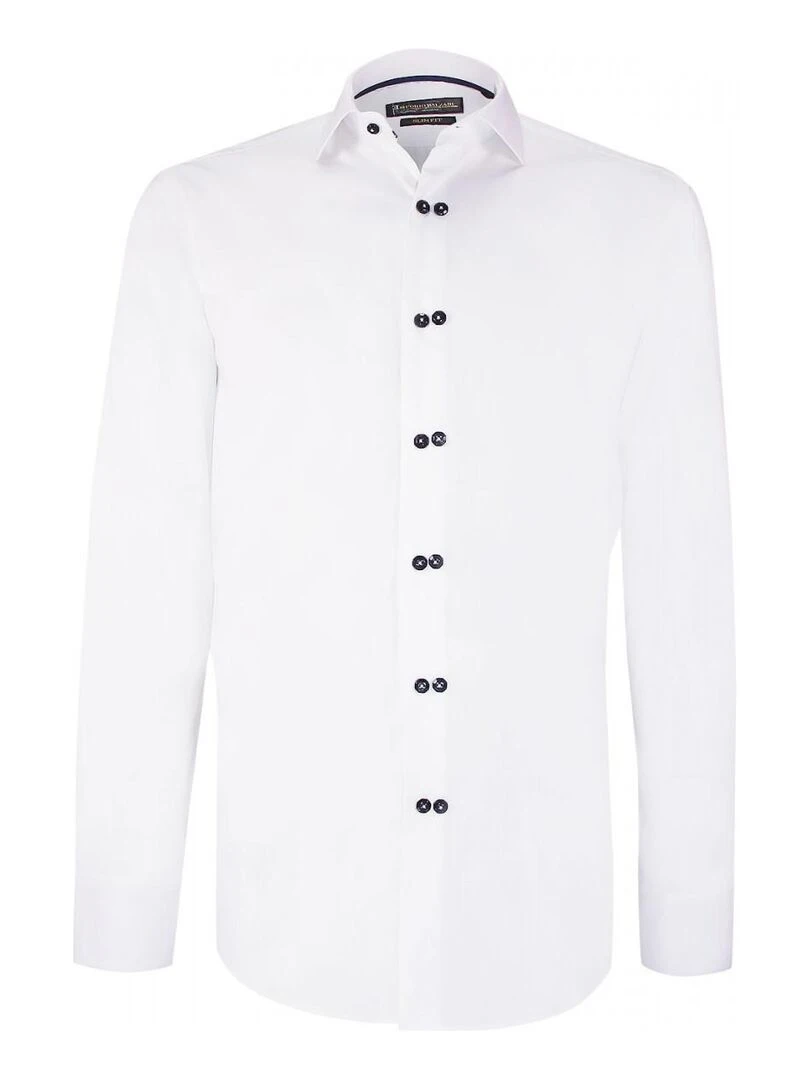 Chemise cintrée double boutonnage DOTTIO Blanc