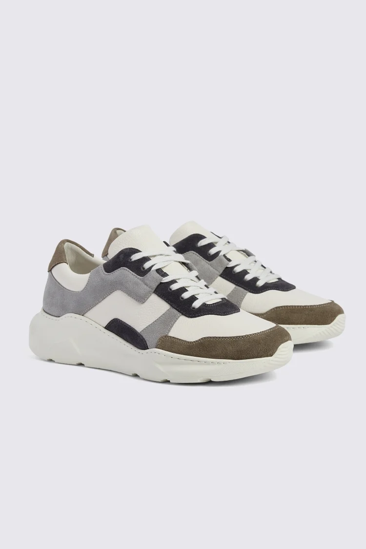 Brighton Grey & Khaki Chunky Trainers Buy Online at Moss
