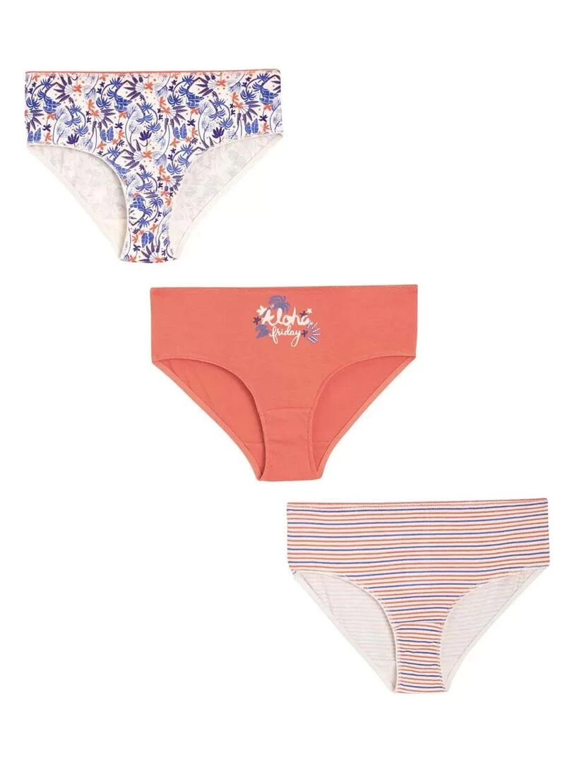 Lot de 3 culottes fille Piper Rose