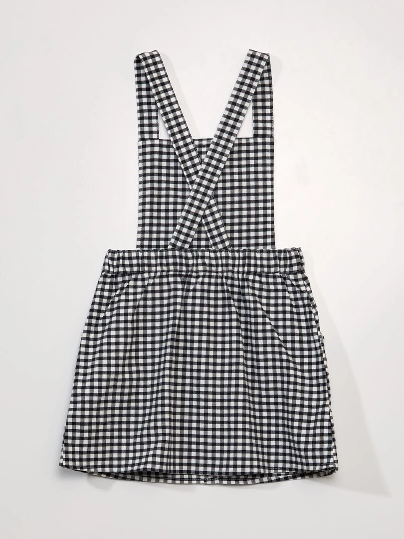 Robe salopette effet lainage Blanc/gris