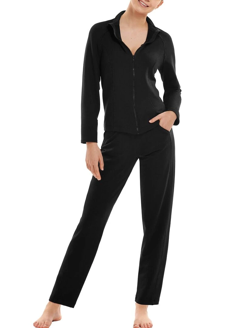 Top zippé manches longues Youthful   Noir