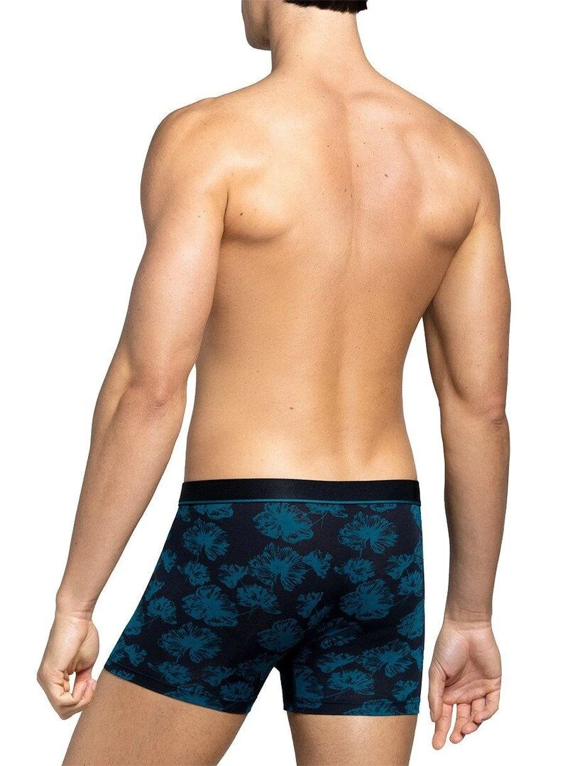 Boxer imprimé floral en lyocell I am Guardian   Bleu