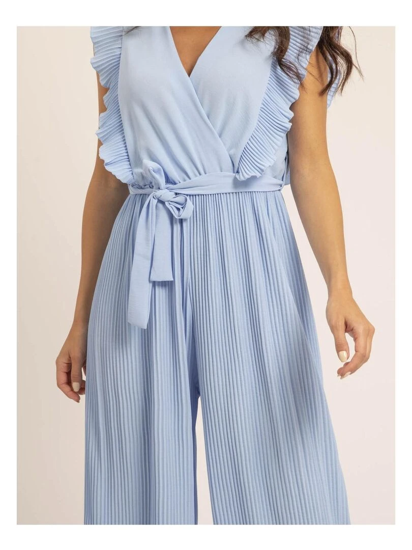 Combi pantalon plissée EDENA   Bleu ciel