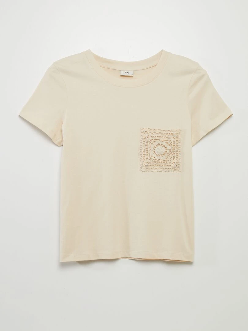 T shirt avec poche en crochet 'JDY' Beige