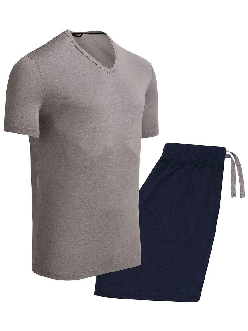 Pyjama court Travel spécial voyage   Gris