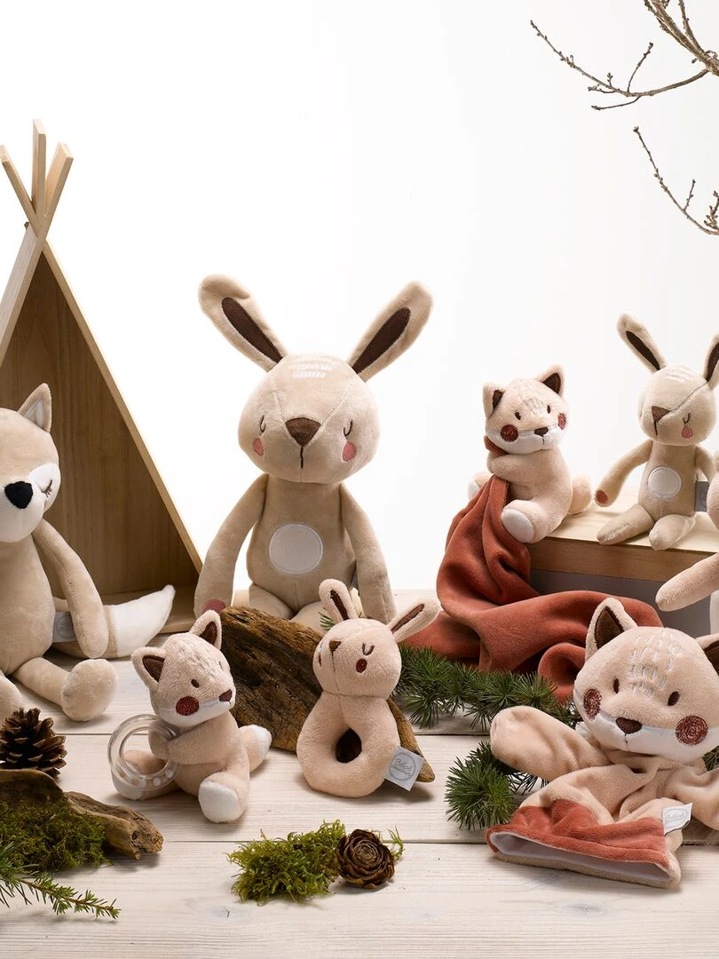 Peluche doudou Alain le lapin Beige