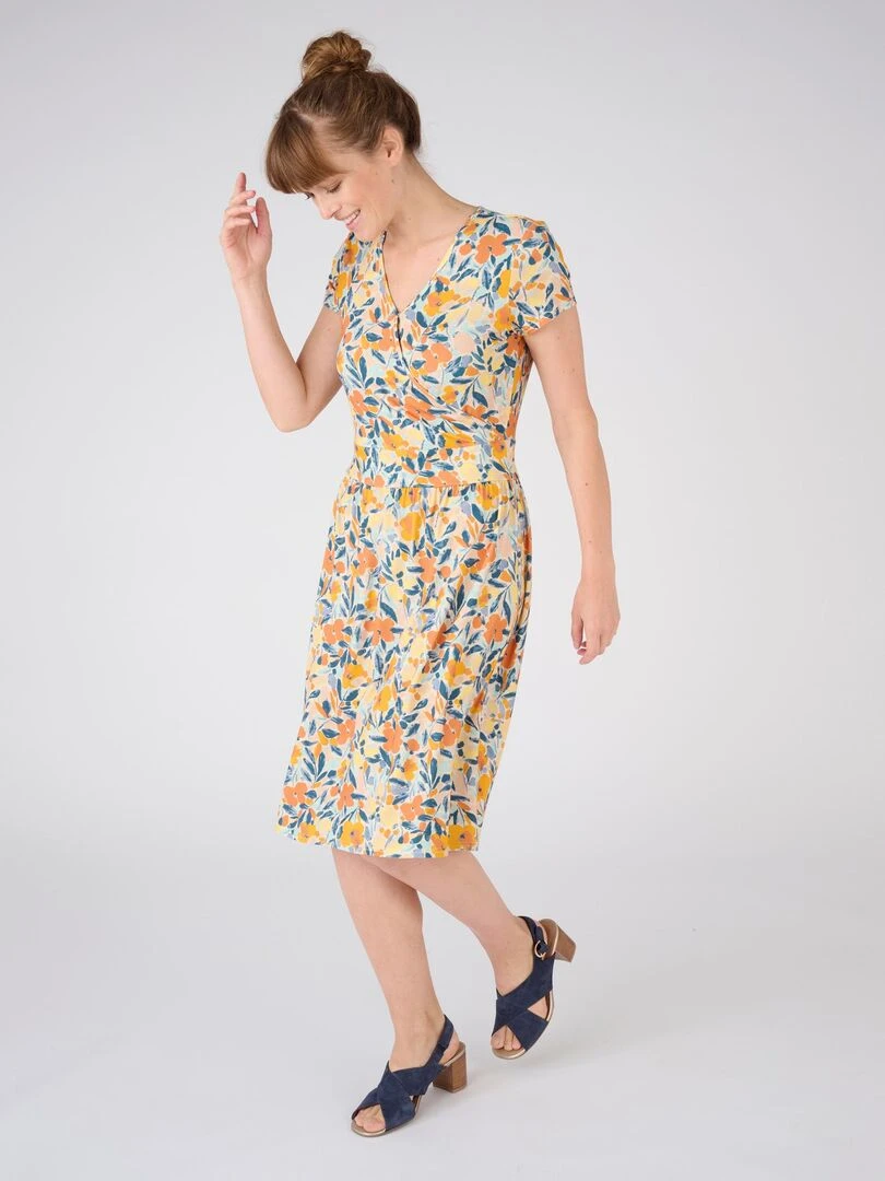Robe effet cache coeur   Damart   Orange