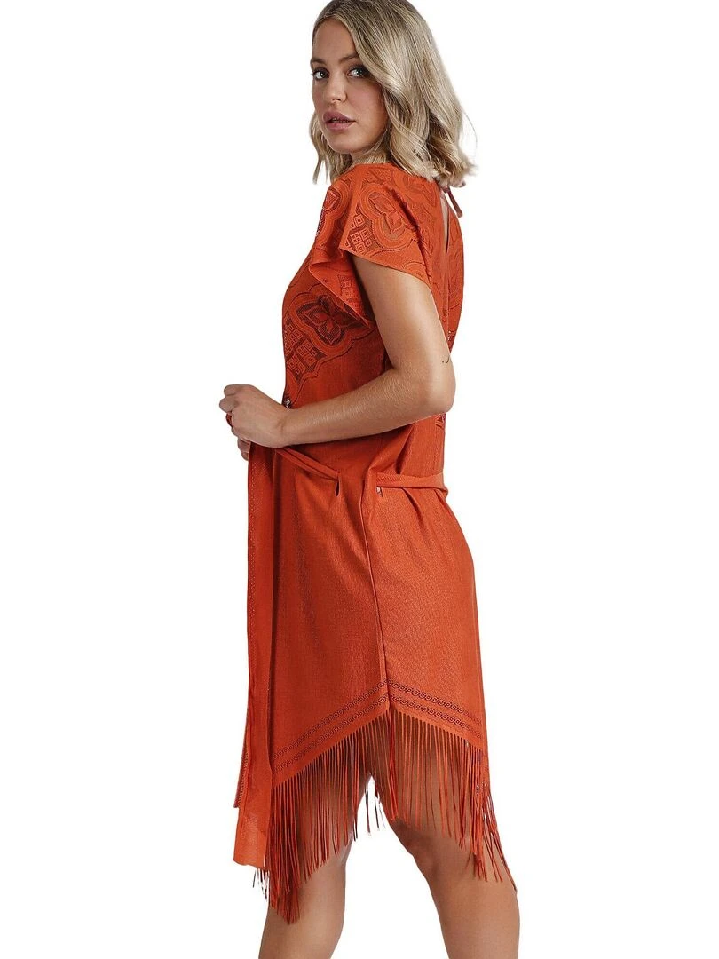 Tunique de plage Sunset Palm   Orange