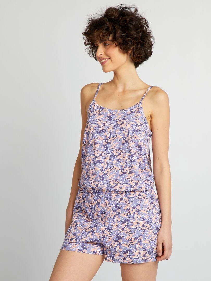 Pyjama combishort fantaisie Bleu