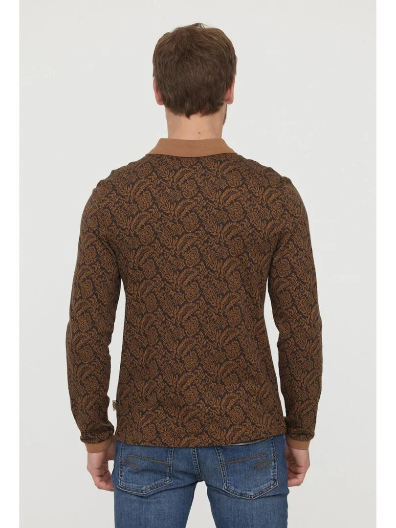 Lee Cooper   T Shirt manches longues coton regular BURIO   Marron