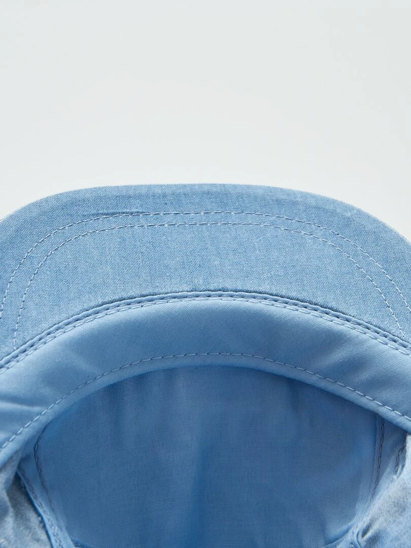 Casquette en denim imprimée 'Hello'   Bleu