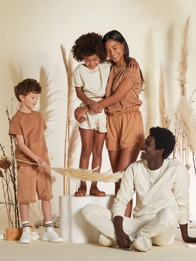 Short court avec taille élastiquée   Terracotta